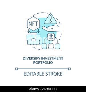 Diversify investment portfolio turquoise concept icon Stock Vector