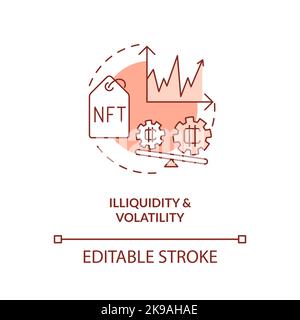 Illiquidity and volatility orange concept icon Stock Vector
