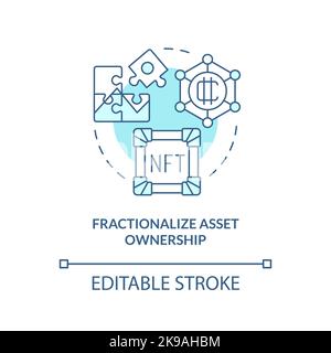 Fractionalize asset ownership turquoise concept icon Stock Vector