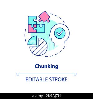 Chunking memorization technique concept icon Stock Vector
