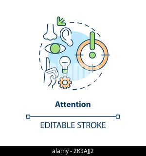 Pay attention on ideas concept icon Stock Vector
