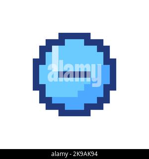 Remove button pixelated RGB color ui icon Stock Vector