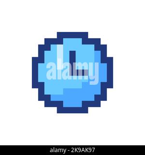 Clock pixelated RGB color ui icon Stock Vector