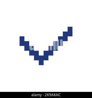 Check mark pixelated RGB color ui icon Stock Vector