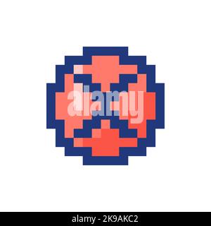Delete button pixelated RGB color ui icon Stock Vector