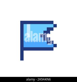 Simple flag for report pixelated RGB color ui icon Stock Vector