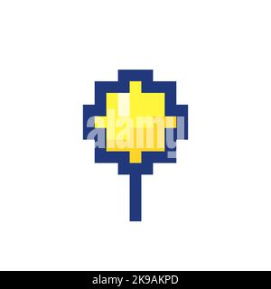 Round pushpin pixelated RGB color ui icon Stock Vector
