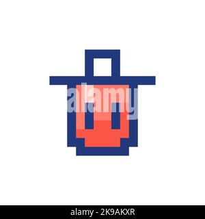 Trash can pixelated RGB color ui icon Stock Vector
