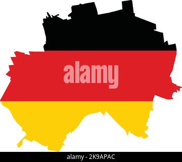 Flag map of HILDESHEIM, GERMANY Stock Vector