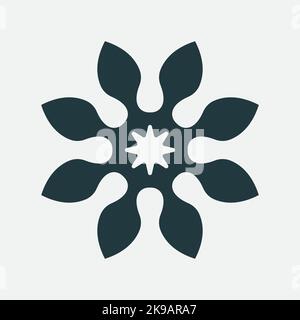 Abstract elegant flower logo, icon vector design template Stock Vector