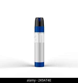 Glossy Metallic Bottle 3D Rendering Stock Photo