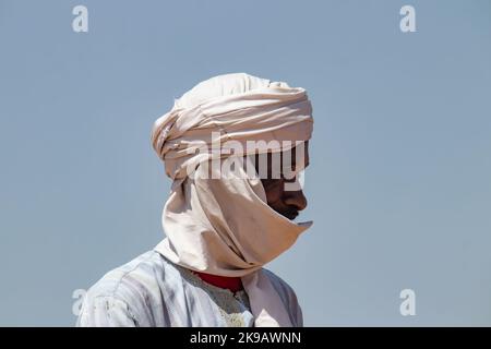 African tribes, Nigeria, Borno State, Maiduguri city. Fulani tribe traditionally dressed in colorful clothing Stock Photo