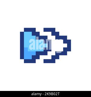 Fast forward button pixelated RGB color ui icon Stock Vector