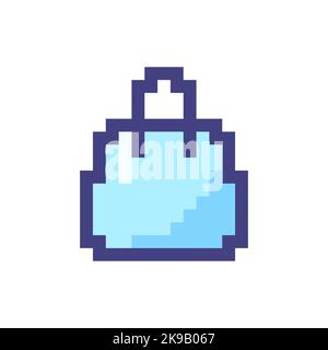 Shopping bag pixelated RGB color ui icon Stock Vector