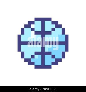 Worldwide pixelated RGB color ui icon Stock Vector