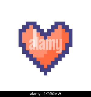 Minimalistic heart pixelated RGB color ui icon Stock Vector