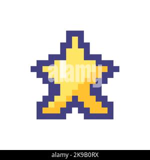Minimalistic star pixelated RGB color ui icon Stock Vector