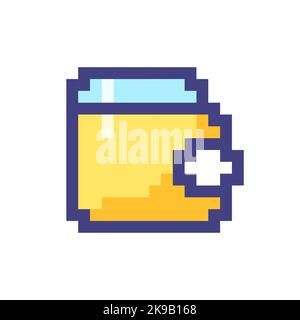 Wallet pixelated RGB color ui icon Stock Vector