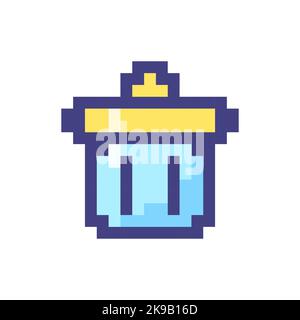 Trash can pixelated RGB color ui icon Stock Vector
