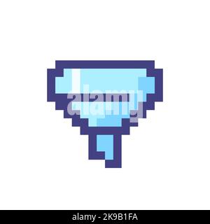 Funnel pixelated RGB color ui icon Stock Vector