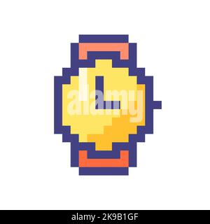 Wristwatch pixelated RGB color ui icon Stock Vector