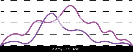 Smooth line chart. Data comparison infographic element Stock Vector