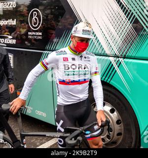 DOLNY KUBIN, SLOVAKIA - SEPTEMBER 17, 2021: Cyclist Peter Sagan from team Bora - hansgrohe with bike at Tour de Slovaquie Stock Photo