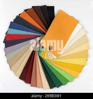 Leather color swatch on white background Stock Photo