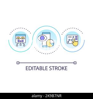 Optimize strategy loop concept icon Stock Vector