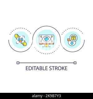 Digital users behaviour research loop concept icon Stock Vector