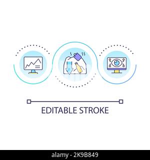 Optimization process loop concept icon Stock Vector