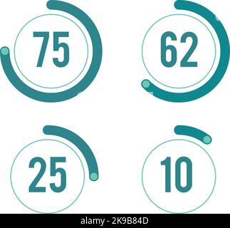 Round progress indicator. Infographic element. Dashboard icon Stock Vector