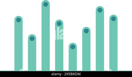 Dashboard statistic icon. Column chart with data comparison Stock Vector