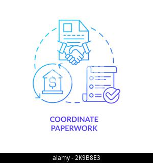 Coordinate paperwork blue gradient concept icon Stock Vector