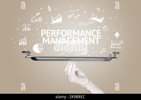 Waiter serving business idea concept Stock Photo