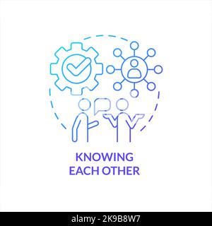 Know each other blue gradient concept icon Stock Vector