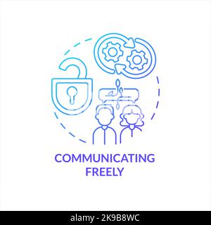 Communicating freely in workplace blue gradient concept icon Stock Vector