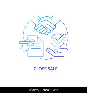 Close sale blue gradient concept icon Stock Vector