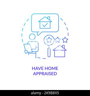 Home appraisal blue gradient concept icon Stock Vector