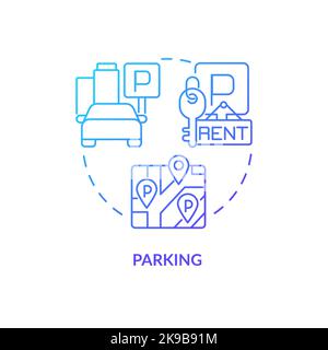 Parking blue gradient concept icon Stock Vector