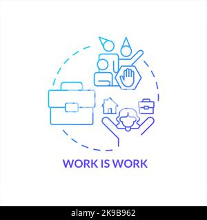 Separate work and personal life blue gradient concept icon Stock Vector
