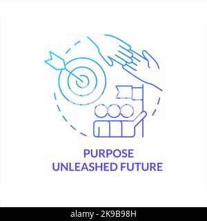 Purpose unleashed future blue gradient concept icon Stock Vector