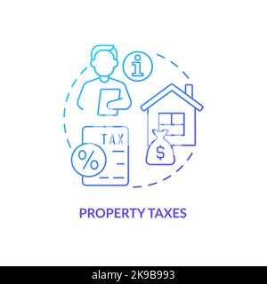 Property taxes blue gradient concept icon Stock Vector