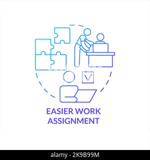 Easier work assignment blue gradient concept icon Stock Vector