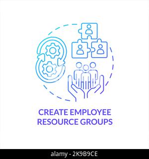 Create employee resource groups blue gradient concept icon Stock Vector