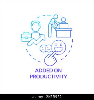 Increase workers productivity blue gradient concept icon Stock Vector