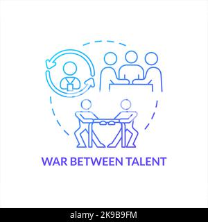 War between talent blue gradient concept icon Stock Vector