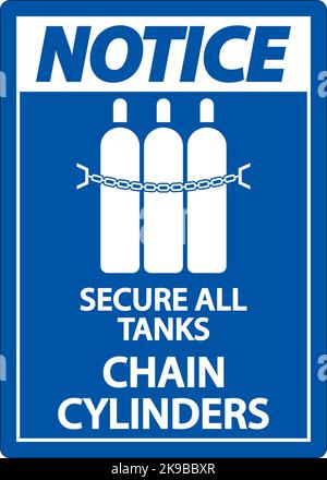 Notice Sign Secure All Tanks, Chain Cylinders Stock Vector Image & Art ...