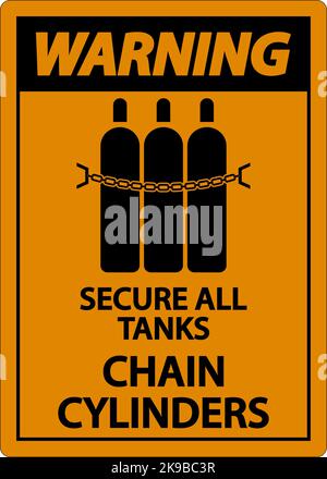 Warning Sign for Chain and Gear Safety Precautions Stock Vector Image ...