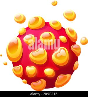 Fantasy cartoon planet. Hot blob sphere icon Stock Vector